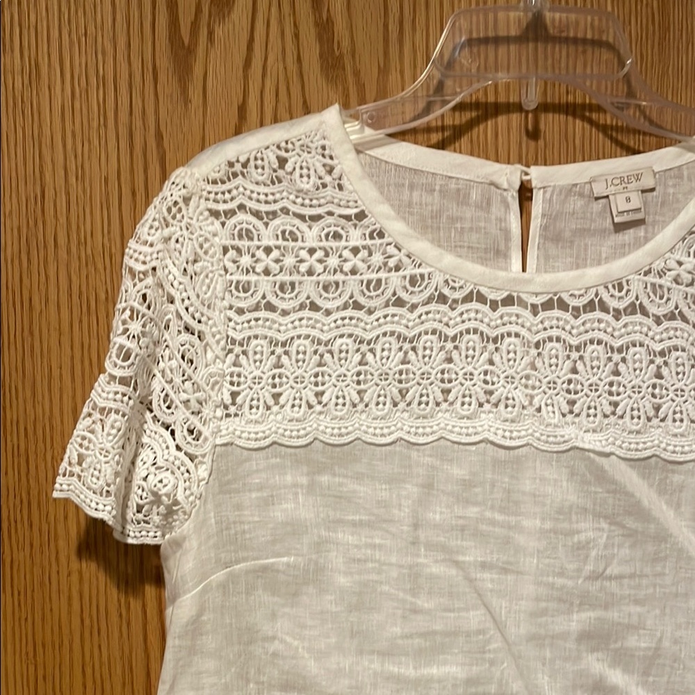J. Crew Factory White Linen Blouse